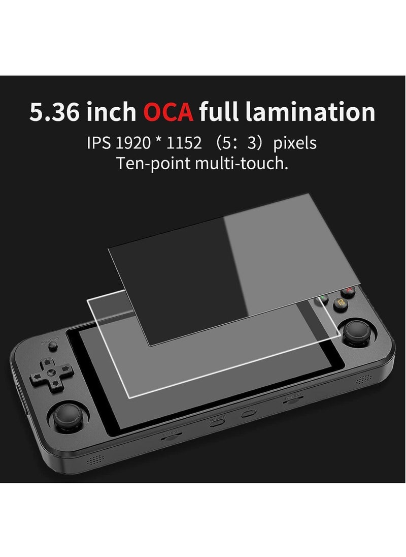 ANBERNIC  - RG552 Handheld Android/Linux Dual System Game Console, High-Speed EMMC 5.1, Built-in 6400 mAh Battery, 5.36-inch Touch Screen (16+128GB, 21000+ Games, Black) - Image 1