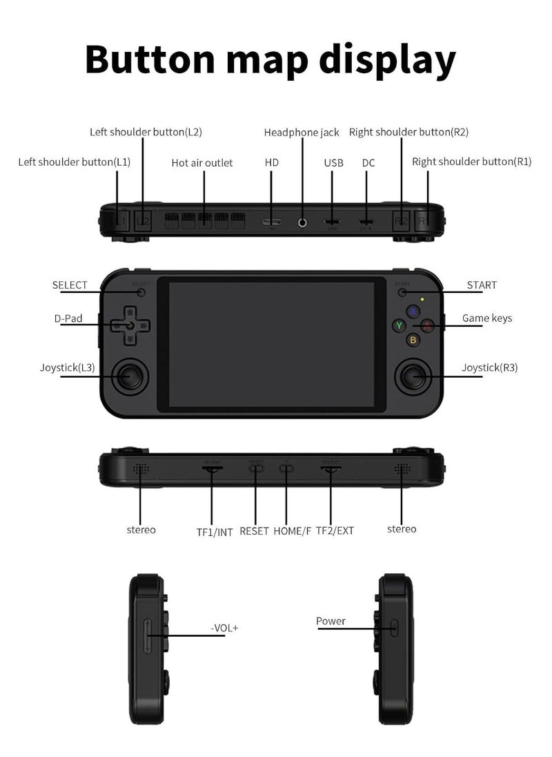 ANBERNIC  - RG552 Handheld Android/Linux Dual System Game Console, High-Speed EMMC 5.1, Built-in 6400 mAh Battery, 5.36-inch Touch Screen (16+128GB, 21000+ Games, Black) - Image 1