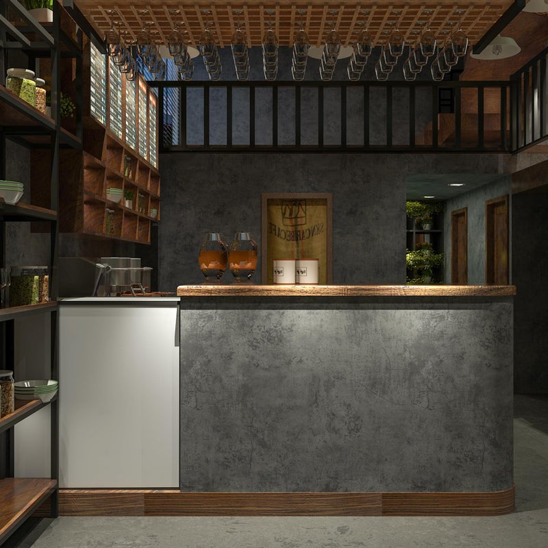 3yecao 16"Ã—197" Extra Thick Dark Blue Grey Concrete Wallpaper Peel and Stick Waterproof Gray Concrete Contact Paper Vinyl Wrap 3d Faux Adhesive Cement Tile Sticker for Kitchen Island Bedroom Gym Walls - Image 5