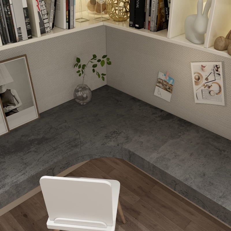 3yecao 16"Ã—197" Extra Thick Dark Blue Grey Concrete Wallpaper Peel and Stick Waterproof Gray Concrete Contact Paper Vinyl Wrap 3d Faux Adhesive Cement Tile Sticker for Kitchen Island Bedroom Gym Walls - Image 2