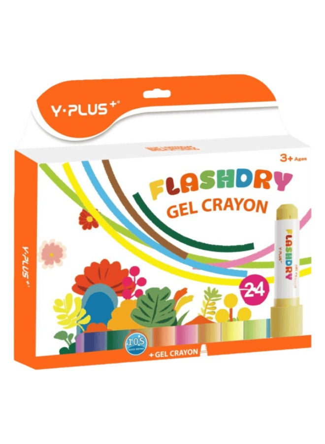 واي بلس طقم ألوان جل Marker Crayons سريع الجفاف – 24 لون - Image 1
