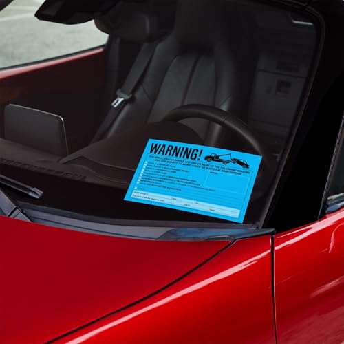 Juvale 50-Pack Parking Violation Stickers, You are Illegally Parked Adhesive Tow Sign Tickets, Bulk Set of 5x8 Blue No Parking Car Warning Towed Notice Labels, Tags for Vehicle Window - Image 3