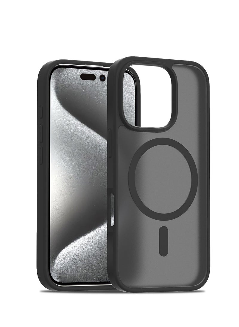 NIBEMINENT Silicone Magnetic Absorption Simple Protection Case With Magsafe For iPhone 15 Plus,Black - Image 1