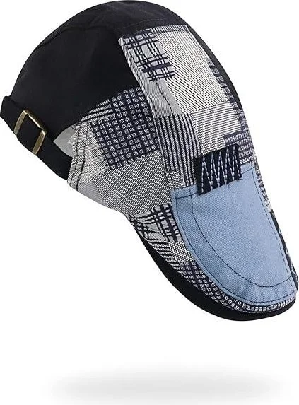 Valkyrie Italian Style Men's Cap Hat Canvas Asymmetrical Model Adjustable Sweatproof Men's Black