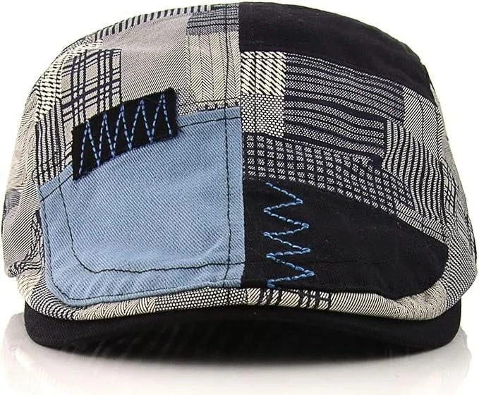 Valkyrie Italian Style Men's Cap Hat Canvas Asymmetrical Model Adjustable Sweatproof Men's Black