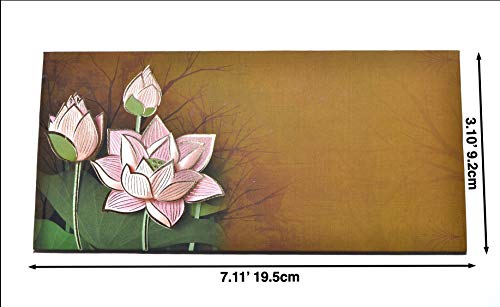 Desi Favors Brown Lotus Envelopes | Shagun, Eid, Diwali, Wedding Money Cash Gifting Envelopes | Flower Design, 7.48 x 3.54 Inch (Pack of 10) - Image 5