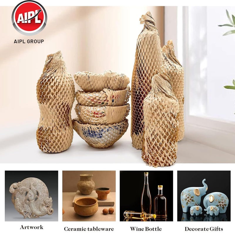 AIPL Honeycomb Packing Paper 15"x25 Meter Substitute Alternative for Bubble Cushioning Wrap for Moving Shipping Packaging Recyclable Packing Wrap Protective Roll - Image 3