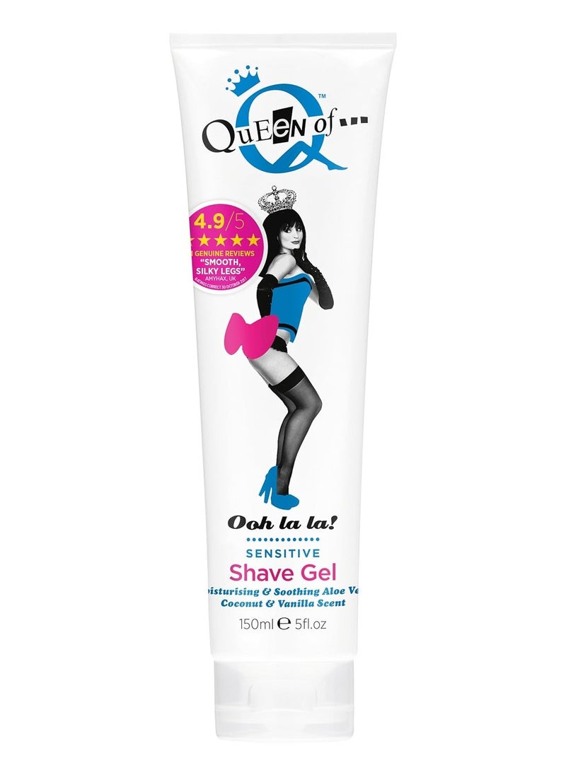 QuEeN of Queen of Ooh la la! Sensitive Moisturising Coconut and Vanilla Shaving Gel For Women 150ml TWIN PACK  - Image 2