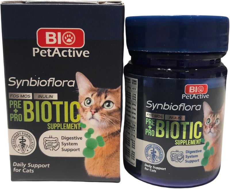 Bio PetActive Cat Digestive System Support Synbiotic Supplement 60 Tablets - Image 2