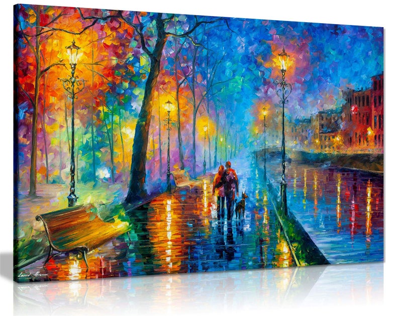 Panther Print Melody of The Night by Leonid Afremov Canvas Wall Art Picture Print for Home Decor 30x20 