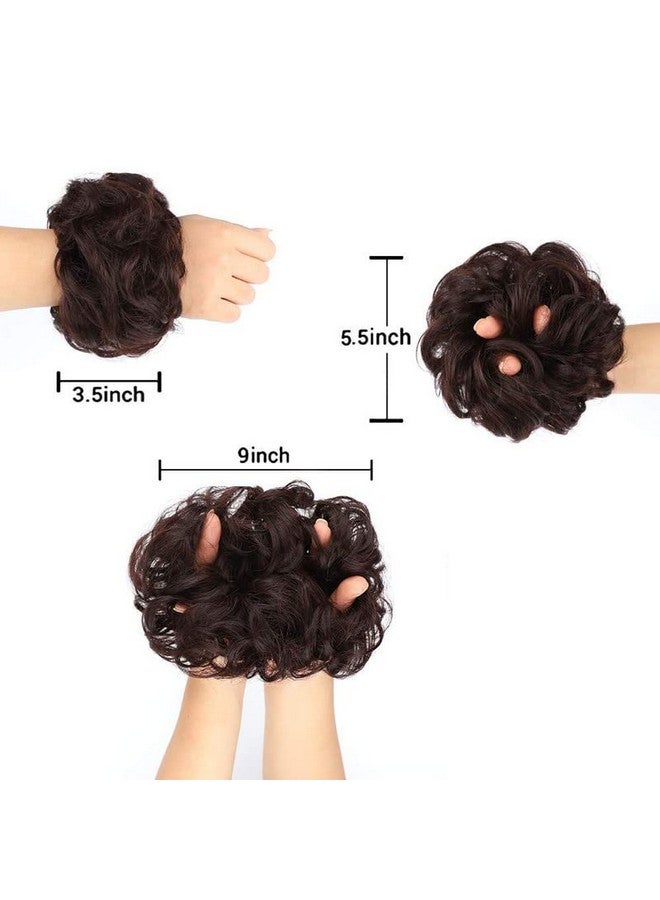 CHANDERKASH Hair Bun Extensions 2PCS Curly Wavy Messy Synthetic Chignon Hairpiece Scrunchie Scrunchy Updo Hairpiece for women(Color:33#)|Puff Juda Bun Shaper |Messy Bun Scrunchie - Image 3