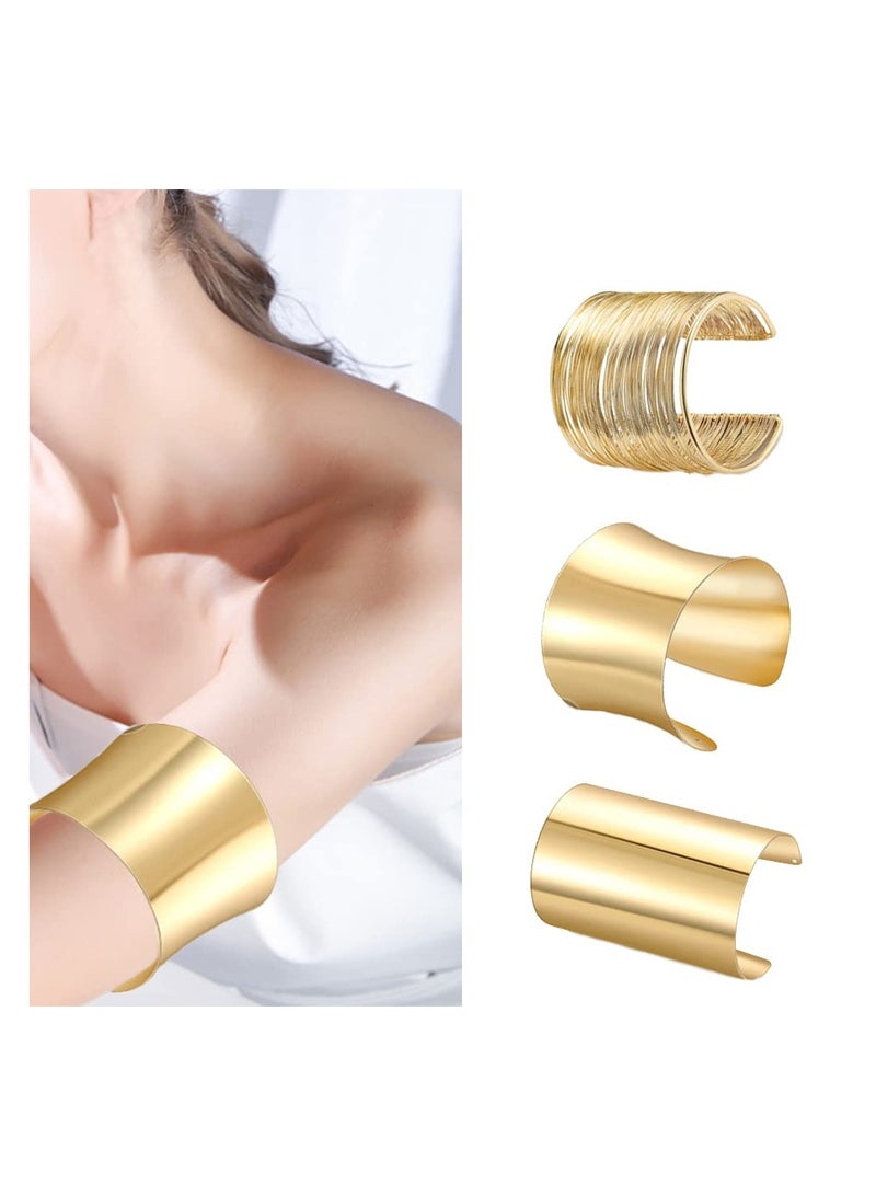 SYOSI 7 Pcs Cuff Bangle Bracelet-  Women Gold Cuff Bracelets Open Wide Wire Bracelets Adjustable Tone Wrist Cuff Wrap Bracelet, Wire Grooved Cuff Open Arm Band Cuff Bracelets for Women Girls (Size 4-7.5cm) - Image 5