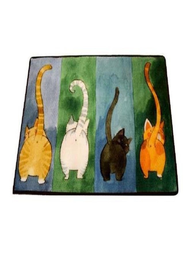 EatingBiting 24" x 16" Lucky Cat Non-Slip Carpet Floor Mats for Home Four Cute Cats' Tails Pattern Door Rug, Bathroom Living Room Kicthen Mats for Home - Image 1