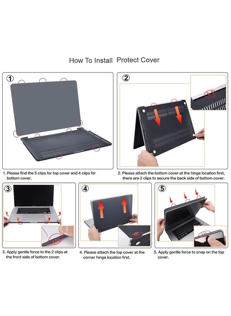 Generic - Macbook New Pro 13-inch Model M1/M2  A2338/A2251/A2289/A2159/A1989/A1708/A1706 with/Without Touch Bar Release 2021/2020/2019/2018/2016 Black - Image 1