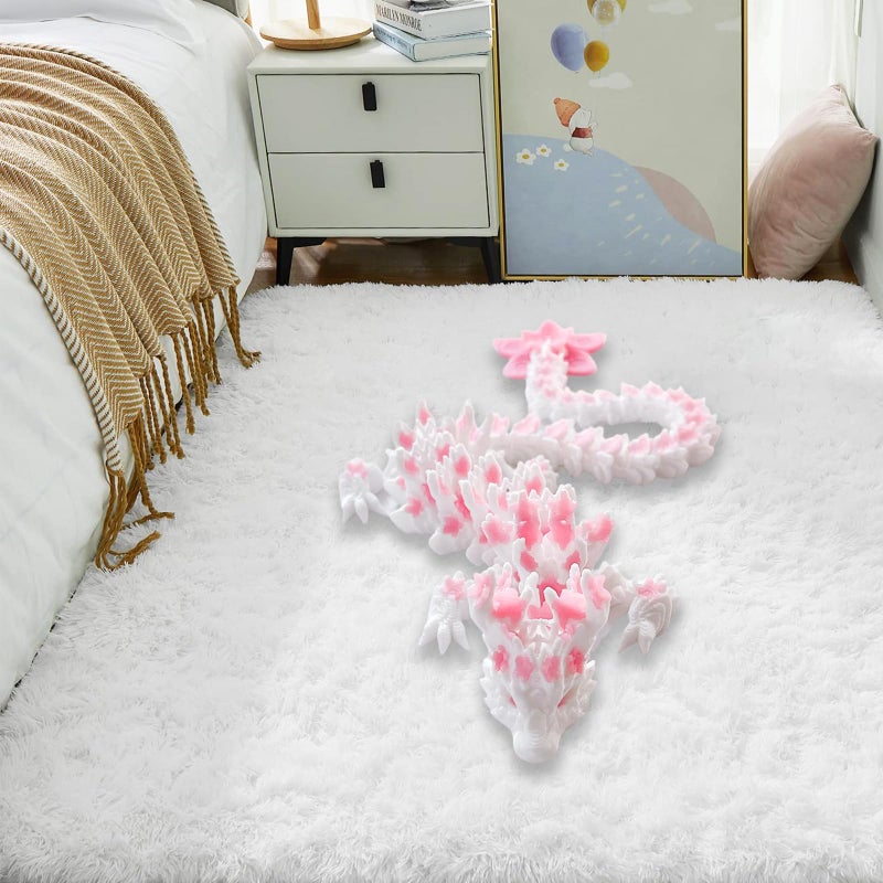 BuQueHM 3D Printed Dragon â€“ 11.8in Cherry Blossom Decor Dragons with Articulated Crystal Dragon Egg 3D Printed Fidget Toys for Desk DÃ©cor and Collectible - Image 4