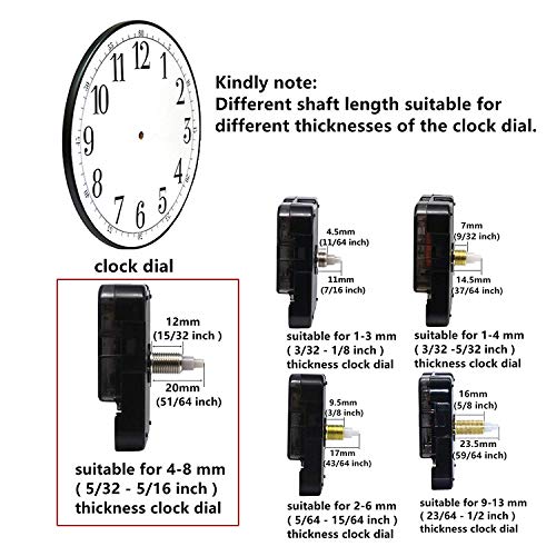 TIKROUND Youngtown 12888 Movement for Clock Repair Replacement 19mm (3/4 Inch) Shaft Length 11mm (7/16 Inch) Thread Length. - Image 2