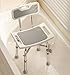 Bluelog Shower Chair with Back for Elderly and Disabled Shower Seat Bench Stool Adjustable Height 350 lbs Capacity Rectangular - Image 1