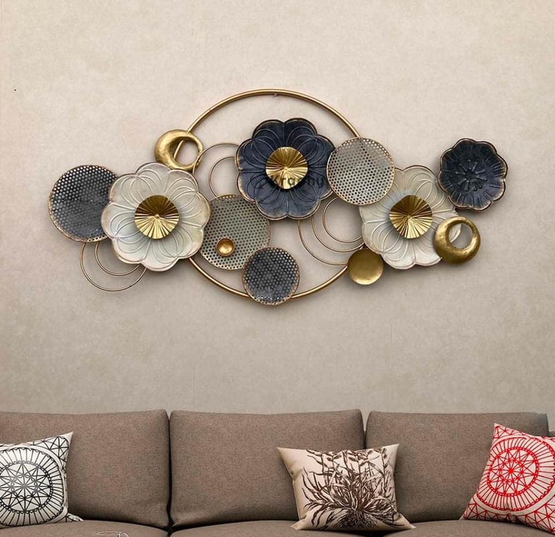 Eclectic home E Home Eclectic home E Home Metal Wall Art Iron Wall Hanging Home Decoration Perfect for Living RoomHotelRestaurantBedroomDrawing Room Color Multi Size 48x24 inch  - Image 2
