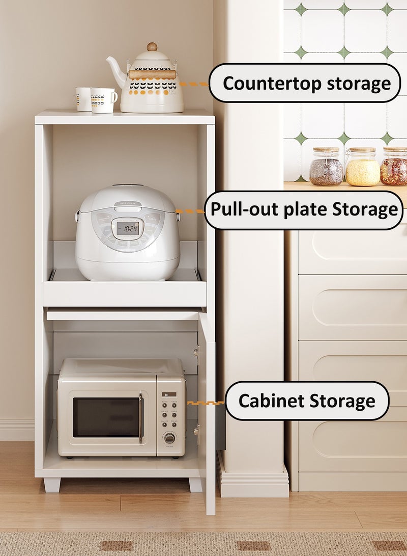 YY-ريشير خزانة جانبية مقاس 35 سم، خزانة تخزين ضيقة للمطبخ مع باب وصينية منزلقة لتنظيم غرفة المعيشة المنزلية - Image 2