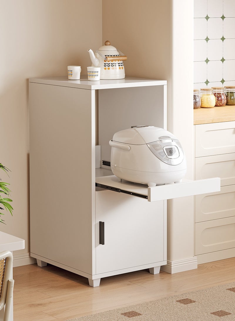 YY-ريشير خزانة جانبية مقاس 35 سم، خزانة تخزين ضيقة للمطبخ مع باب وصينية منزلقة لتنظيم غرفة المعيشة المنزلية - Image 1