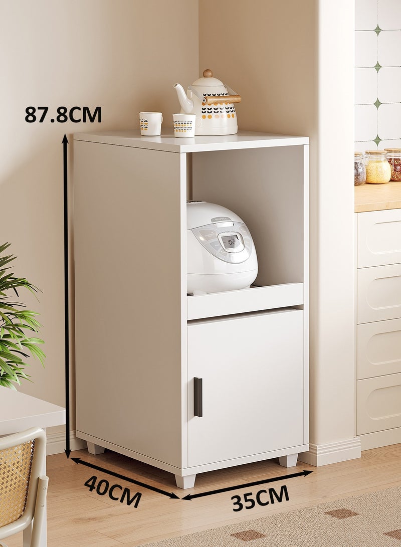 YY-ريشير خزانة جانبية مقاس 35 سم، خزانة تخزين ضيقة للمطبخ مع باب وصينية منزلقة لتنظيم غرفة المعيشة المنزلية - Image 4
