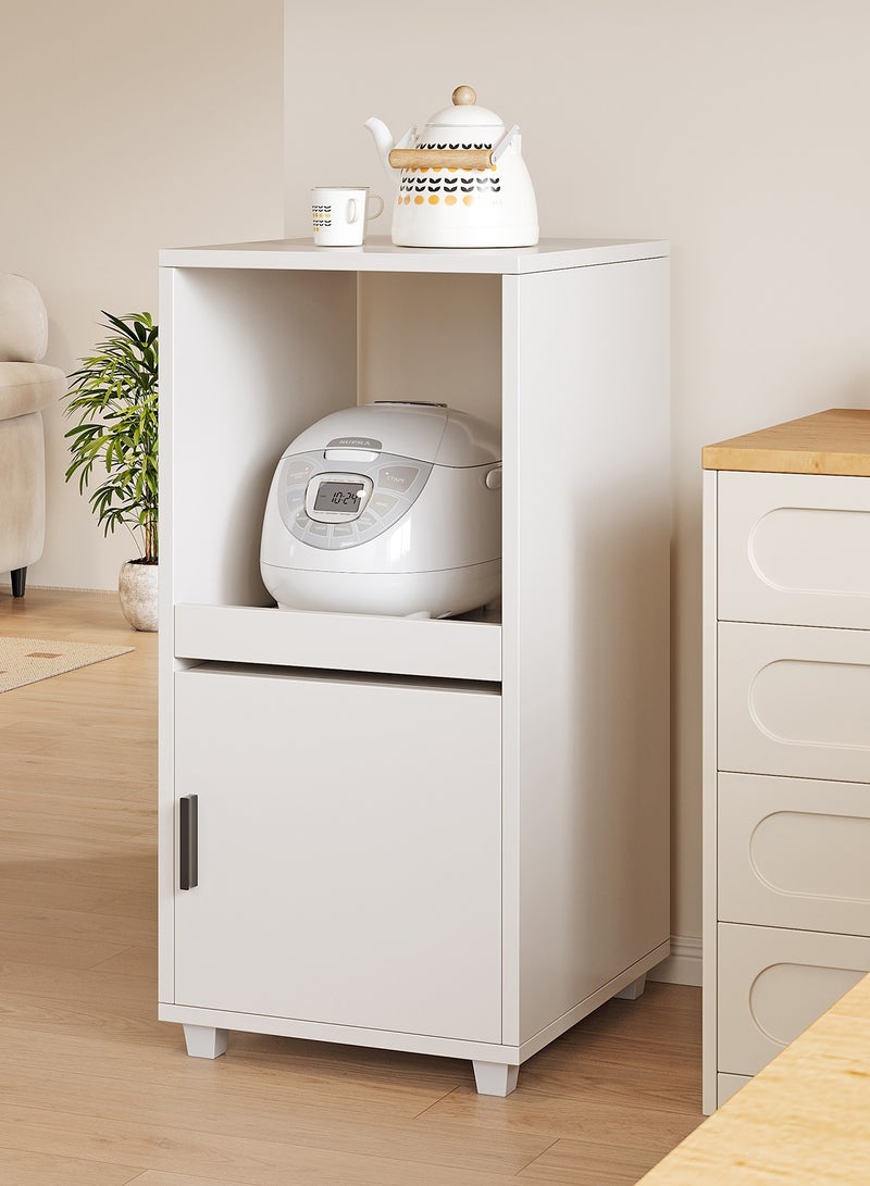 YY-ريشير خزانة جانبية مقاس 35 سم، خزانة تخزين ضيقة للمطبخ مع باب وصينية منزلقة لتنظيم غرفة المعيشة المنزلية - Image 5