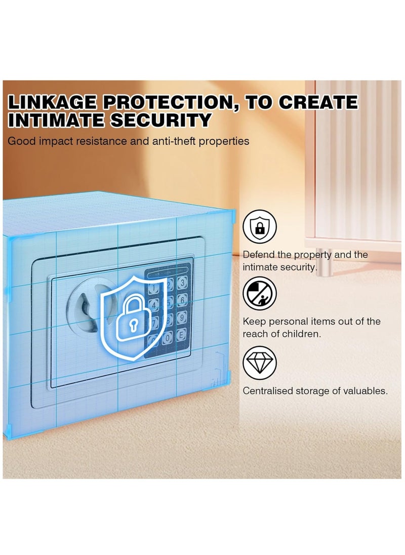 Arabest Mini Safe, Electronic Digital Safe with Electronic Keypad Lock and Physical Key, Store Jewelry, Passport, Watch, Cash, Suitable for Home/Office/Hotel (White)  - Image 3