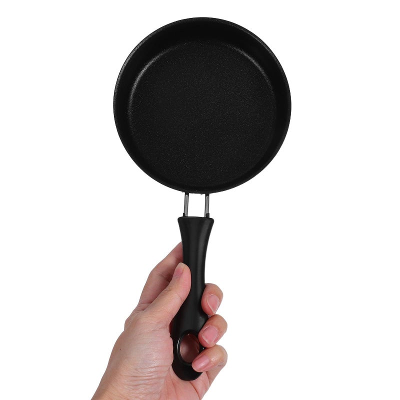 ibasenice Mini Non Stick Frying Pan Skillet With Handle Thickened Small Portable Breakfast Pancake Egg Pan For Induction And Gas Stove Black - Image 5