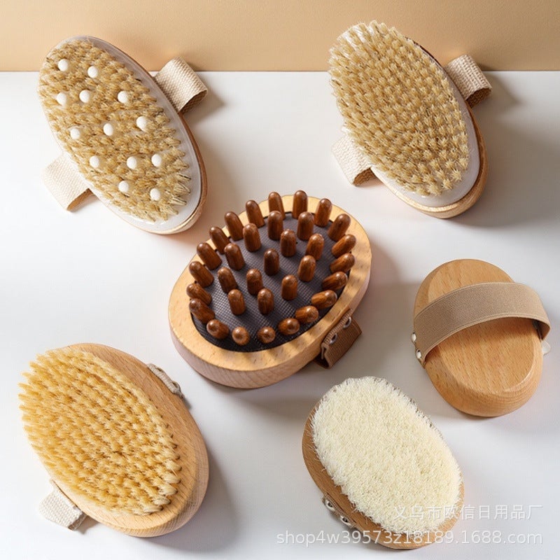 Bristle Bath Brush with Long Bamboo Handle - Image 3