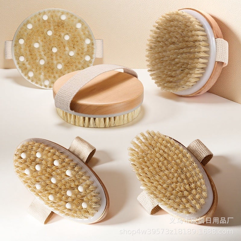 Bristle Bath Brush with Long Bamboo Handle - Image 2