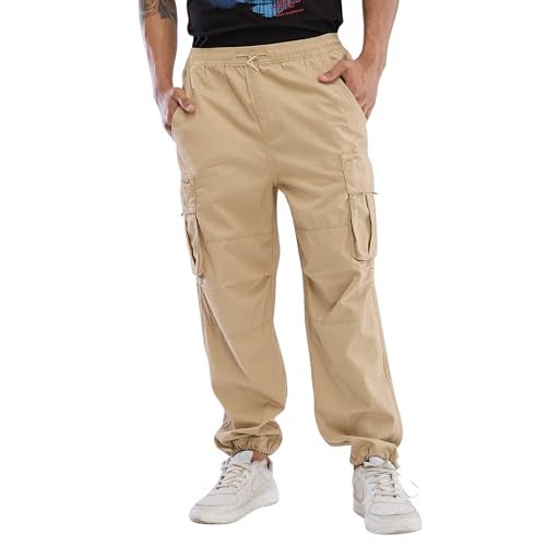 Spykar Khaki Regular Fit Cargo for Men (Size: 32)-MTRCG2BD024-Sand Khaki - Image 1