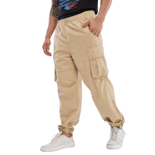 Spykar Khaki Regular Fit Cargo for Men (Size: 32)-MTRCG2BD024-Sand Khaki - Image 4
