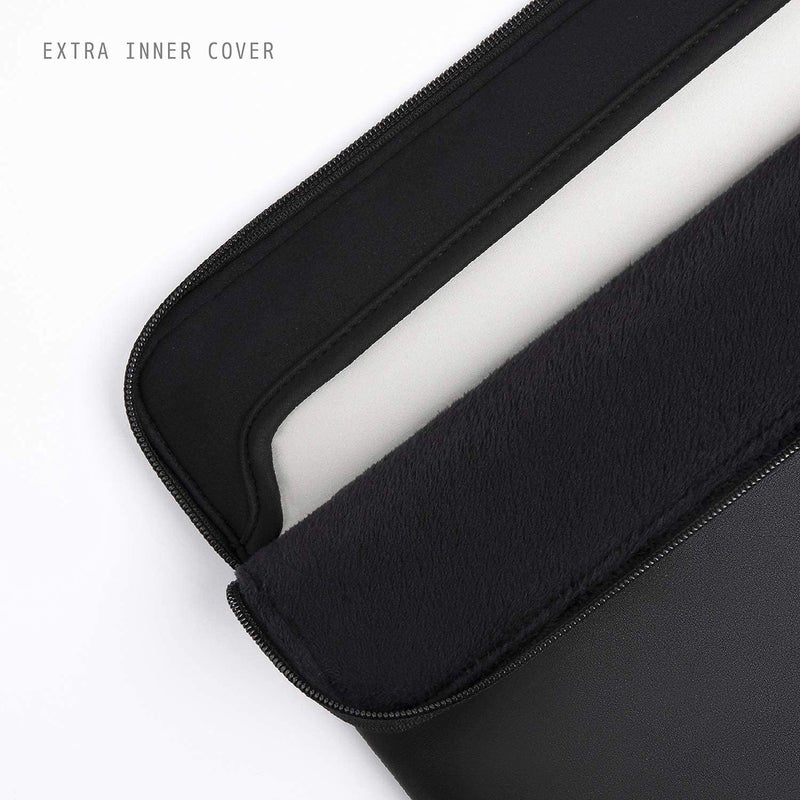 Comfyable Slim Laptop Sleeve Compatible with 13 Inch MacBook Air 13 in M4 M3 M2 M1, 13" MacBook Pro, PU Leather Bag Water-Resistant Cover Case, Black - Image 3