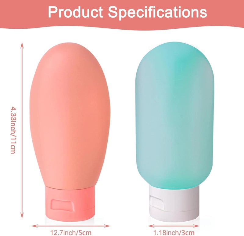 NILKANTH SHOPPERS Traveling Bottles Set for Toiletries, Leak-Proof Silicone travel Containers 60ml Small Mini Empty Squeeze Bottles travel Accessories for Toiletries (6 Pcs Travel Bottle) - Image 2