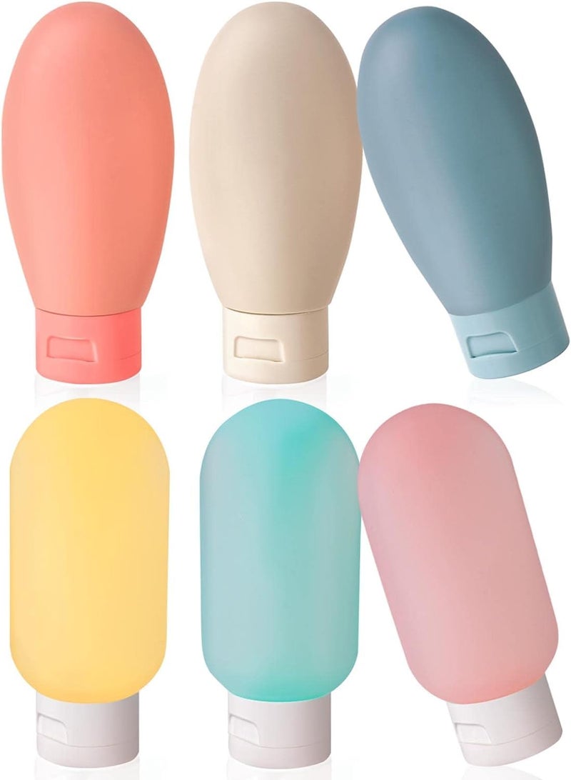 NILKANTH SHOPPERS Traveling Bottles Set for Toiletries, Leak-Proof Silicone travel Containers 60ml Small Mini Empty Squeeze Bottles travel Accessories for Toiletries (6 Pcs Travel Bottle) - Image 3