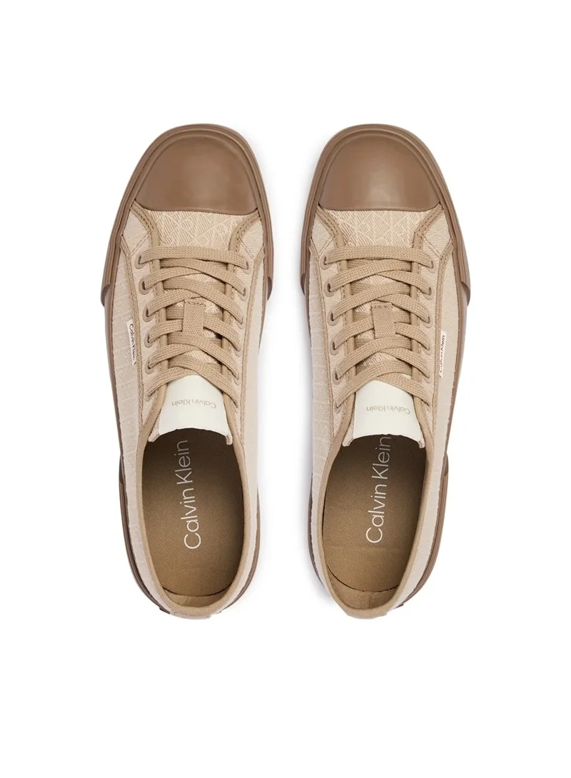 Calvin Klein Silver Mink Vivy - Emblem Logo Jacquard Trainers for Women | Best Price UAE