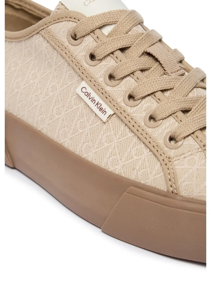 Calvin Klein Silver Mink Vivy - Emblem Logo Jacquard Trainers for Women | Best Price UAE