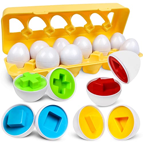kizh Matching Eggs Color Shape Recoginition Sorter Puzzle Travel Bingo Game Easter Baskets Stuffers Montessori Learning Educational Fine Motor Skill Toy for 3 4 5 Year Old - Image 1