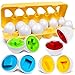 kizh Matching Eggs Color Shape Recoginition Sorter Puzzle Travel Bingo Game Easter Baskets Stuffers Montessori Learning Educational Fine Motor Skill Toy for 3 4 5 Year Old - Image 3