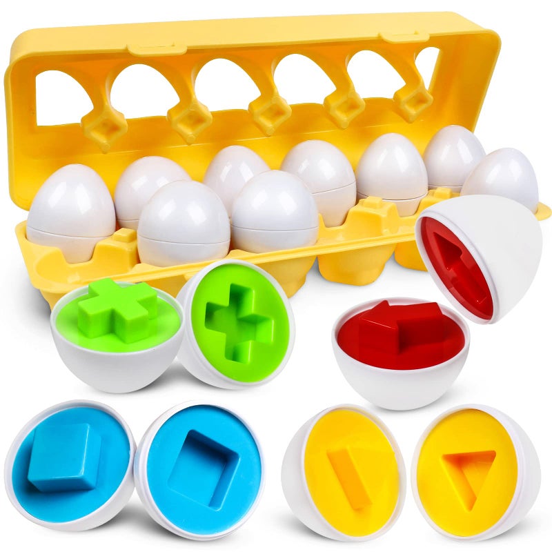 kizh Matching Eggs Color Shape Recoginition Sorter Puzzle Travel Bingo Game Easter Baskets Stuffers Montessori Learning Educational Fine Motor Skill Toy for 3 4 5 Year Old - Image 2