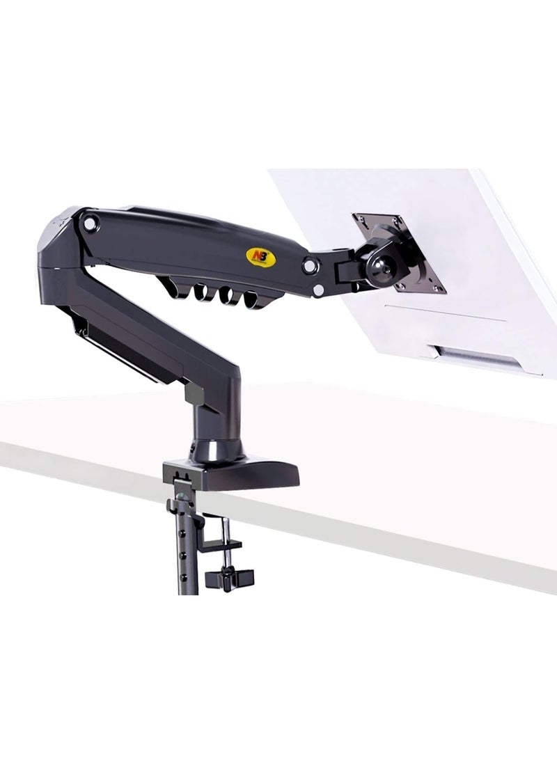 Generic Adjustable Computer Monitor Stand with Gas Spring Arm – Full Motion Swivel Desk Mount for 17-30 Inch Screens, VESA 75x75/100x100mm, Clamp & Grommet Base  - Image 1