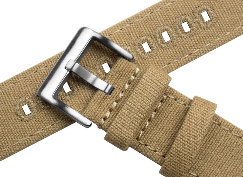 BARTON WATCH BANDS Quick Release Canvas Watch Band Straps, Khaki Tan, 22mm - Image 4