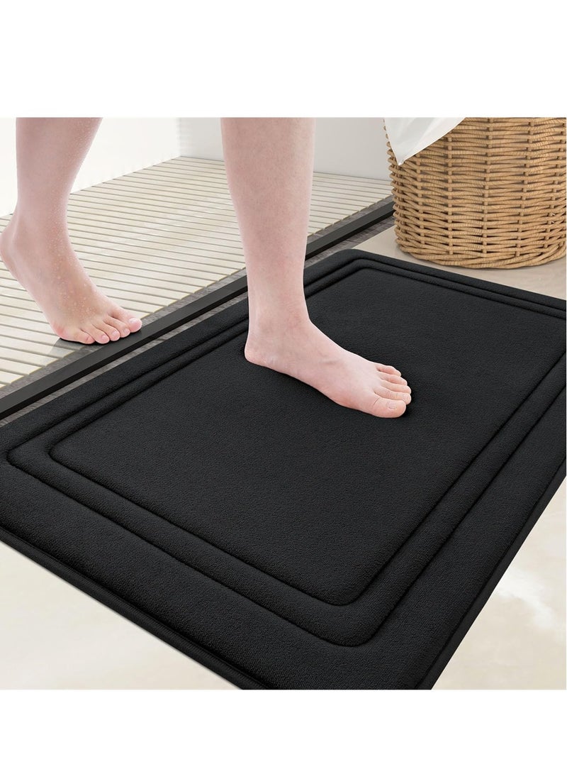 KASTWAVE سجادة حمام من فوم الذاكرة مصنوعة من الألياف الدقيقة سجاد حمام قابل للغسيل في الآلة 40x60 سم - Image 1