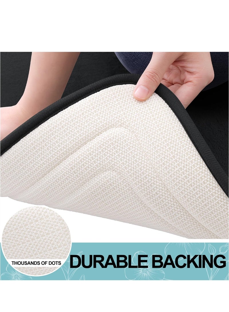 KASTWAVE سجادة حمام من فوم الذاكرة مصنوعة من الألياف الدقيقة سجاد حمام قابل للغسيل في الآلة 40x60 سم - Image 4