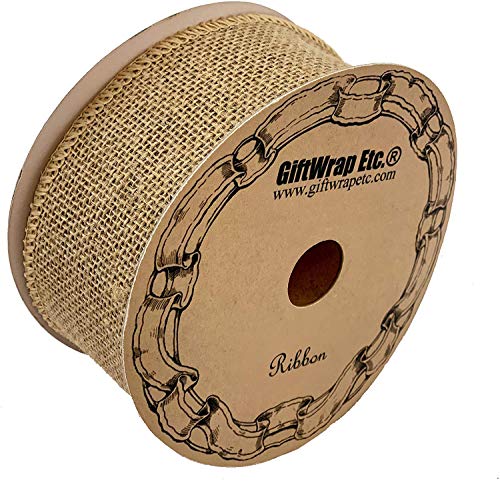 GiftWrap Etc Wired Edge Fabric Burlap Ribbon - 2 1/2" x 10 Yards, Valentine's Day, Rustic Decor, Easter, Spring, Jute Wedding Embellishments, Holiday Decor, Wreaths, Garlands, Swags, Vintage, Fall, Christmas - Image 2