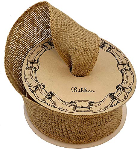 GiftWrap Etc Wired Edge Fabric Burlap Ribbon - 2 1/2" x 10 Yards, Valentine's Day, Rustic Decor, Easter, Spring, Jute Wedding Embellishments, Holiday Decor, Wreaths, Garlands, Swags, Vintage, Fall, Christmas - Image 1