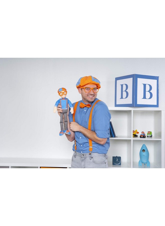 Blippi Blp0013 Bendable Plush Doll, 16” Tall Featuring Sfx-Squeeze The Belly To Hear Classic Catchphrases-Fun, Educational Toys For Babies, Toddlers, And Young Kids - Image 2