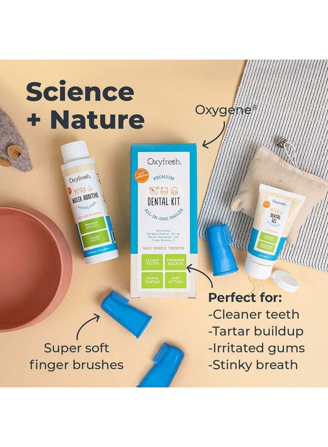 Oxyfresh Premium Pet Dental Kit For Dogs & Cats  Easy Solution For Pet Fresh Breath, Clean Teeth, Control Plaque & Tartar  Vet Formulated Pet Toothpaste, 1Oz + Water Additive, 3Oz + 3 Lg Brushes Kit - Image 4