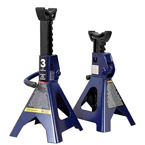 Big RED AT43202UR Torin Steel Heavy Duty Tall HighLifting Jack Stands for All Automotive 6000 lbs 3 Ton Capacity 1 Pair Blue - Image 1