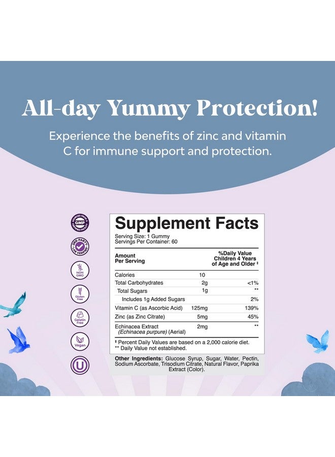 Natures Craft Kids Immunity Support Gummies - Delicious Vitamin C with Zinc and Echinacea Immune Booster Gummies for Kids - Vegan Gluten Free and Gelatin Free Chewable Gummy Vitamin Supplement for Children - Image 3